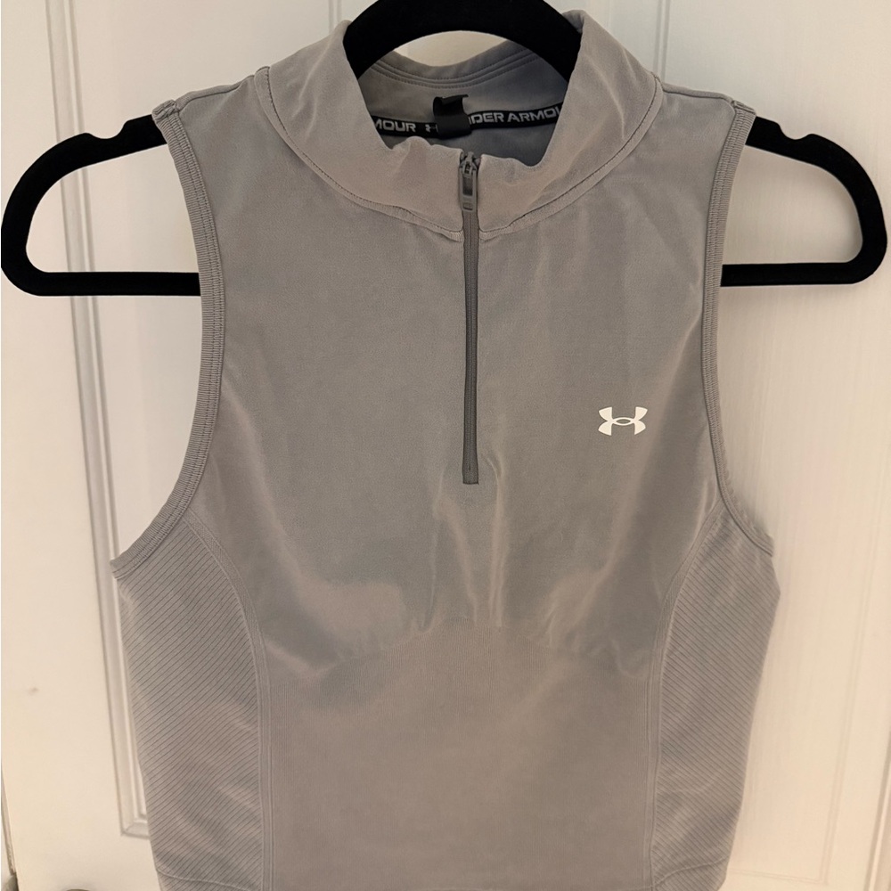 Under Armour Women's Light Gray Zip-Up Tank Top